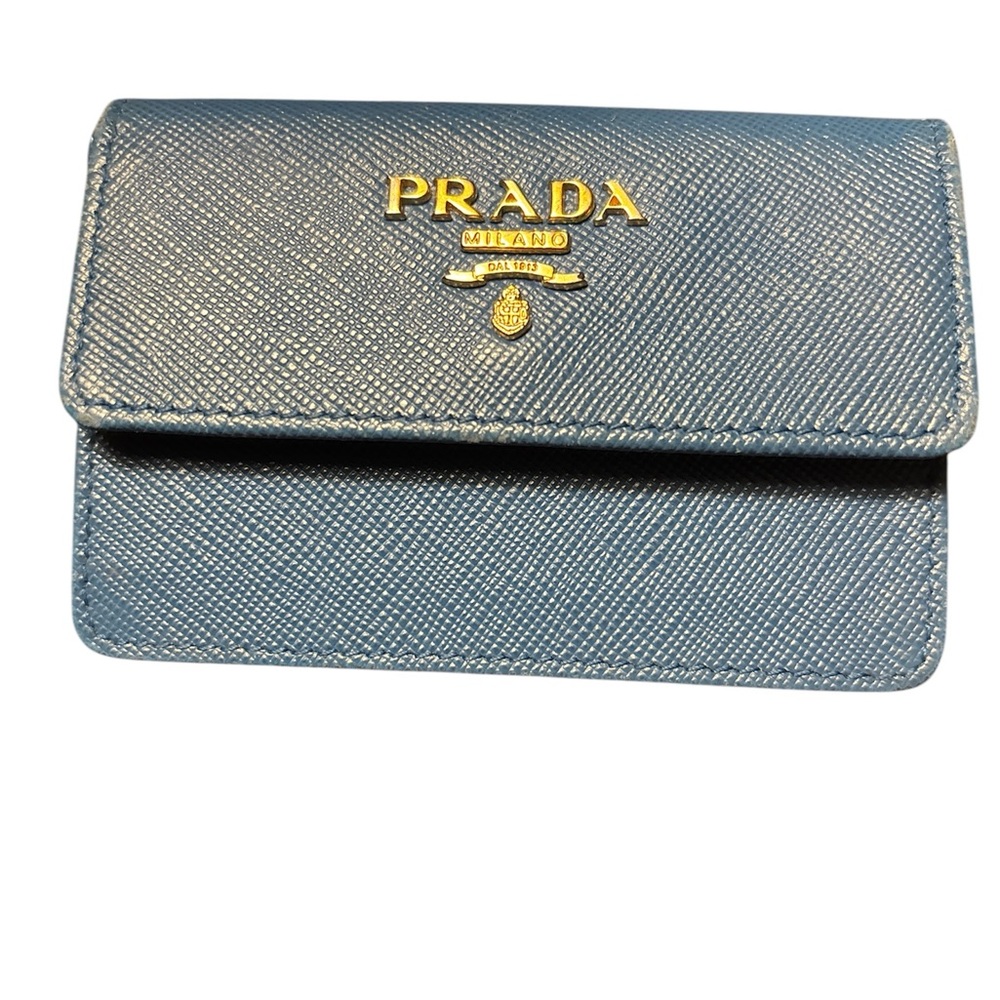 Prada Blue Leather Card Holder - Picture 8 of 11